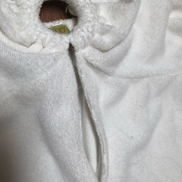 Swimsuit cover up white terry cloth halter top dress beach cover up size L - Picture 3 of 7